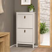 Barcelona Shoe Cupboard 2 Flip Down Doors In Cashmere - Price Crash Furniture