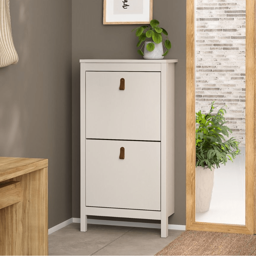 Barcelona Shoe Cupboard 2 Flip Down Doors In Cashmere - Price Crash Furniture