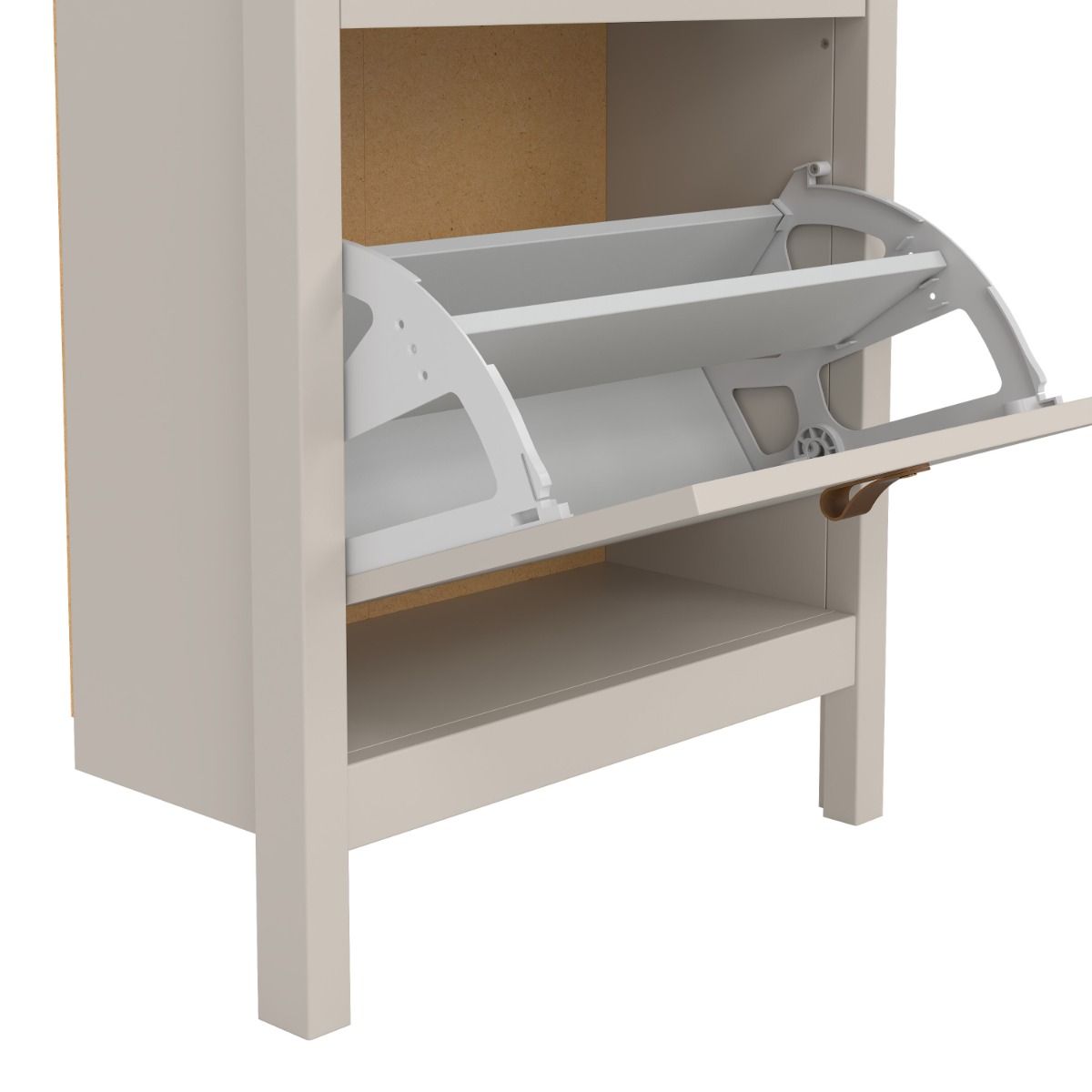 Barcelona Shoe Cupboard 2 Flip Down Doors In Cashmere - Price Crash Furniture