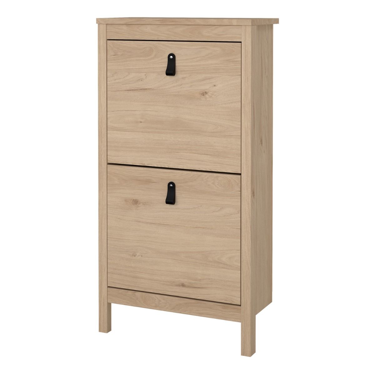 Barcelona Shoe Cupboard 2 Flip Down Doors In Jackson Hickory Oak - Price Crash Furniture