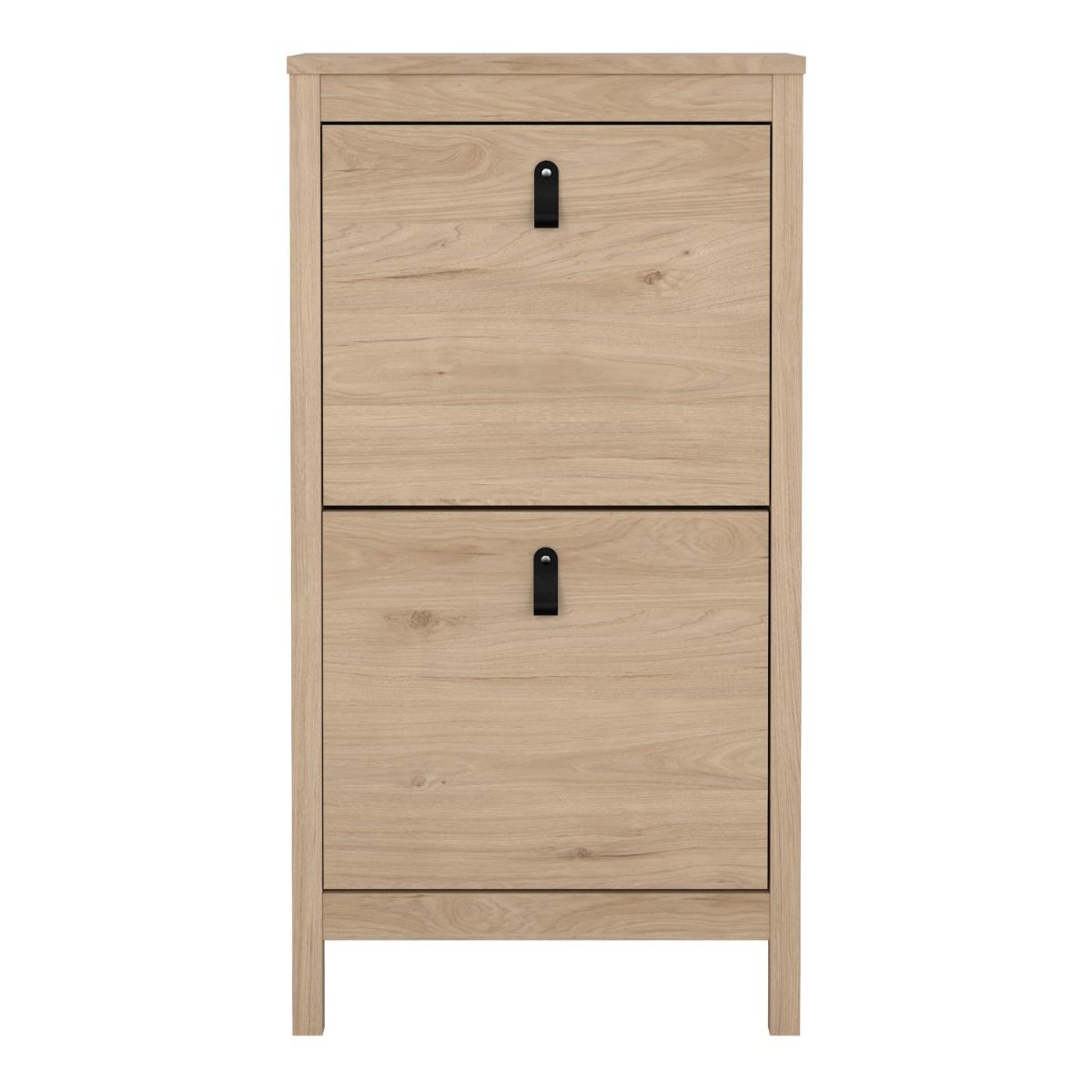 Barcelona Shoe Cupboard 2 Flip Down Doors In Jackson Hickory Oak - Price Crash Furniture