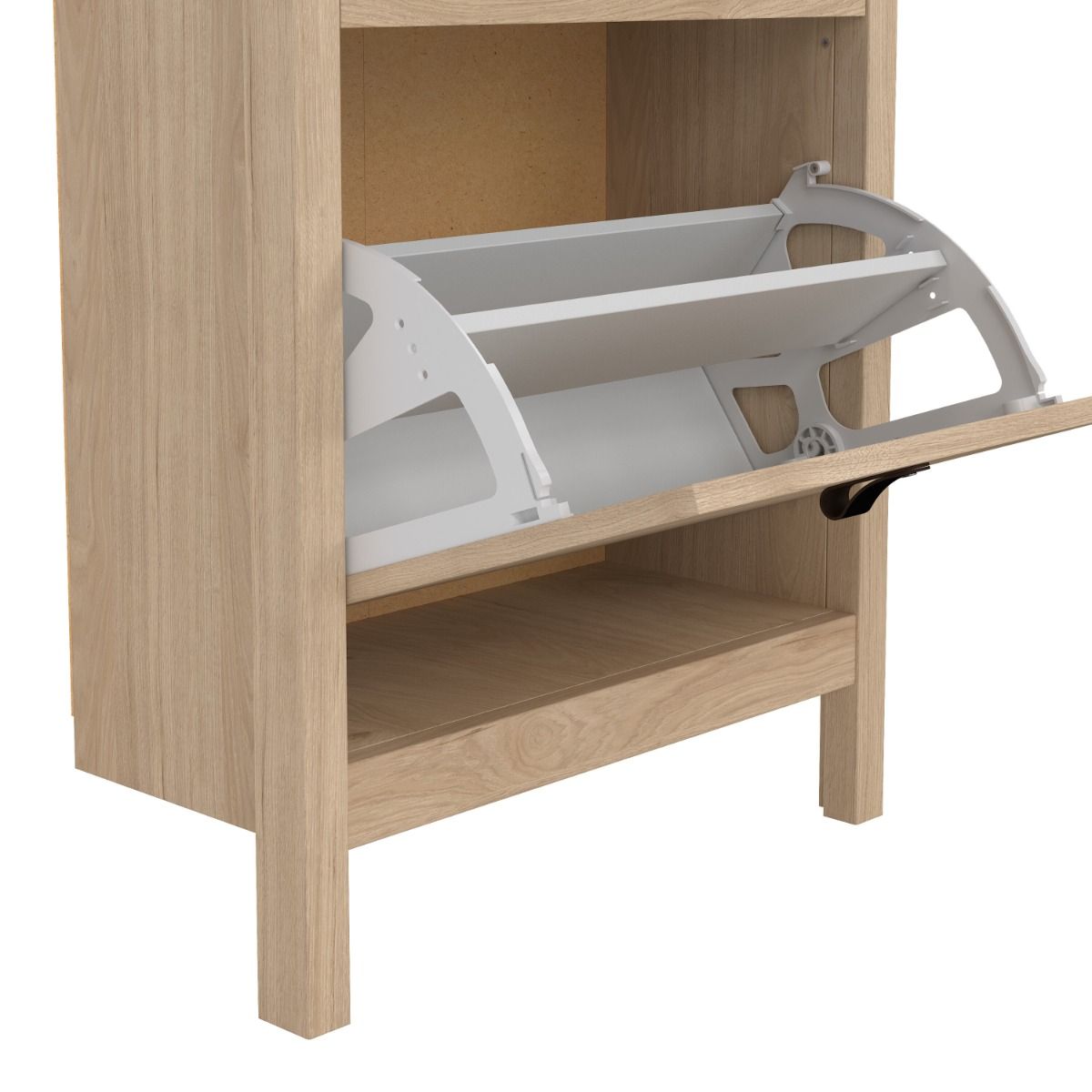 Barcelona Shoe Cupboard 2 Flip Down Doors In Jackson Hickory Oak - Price Crash Furniture
