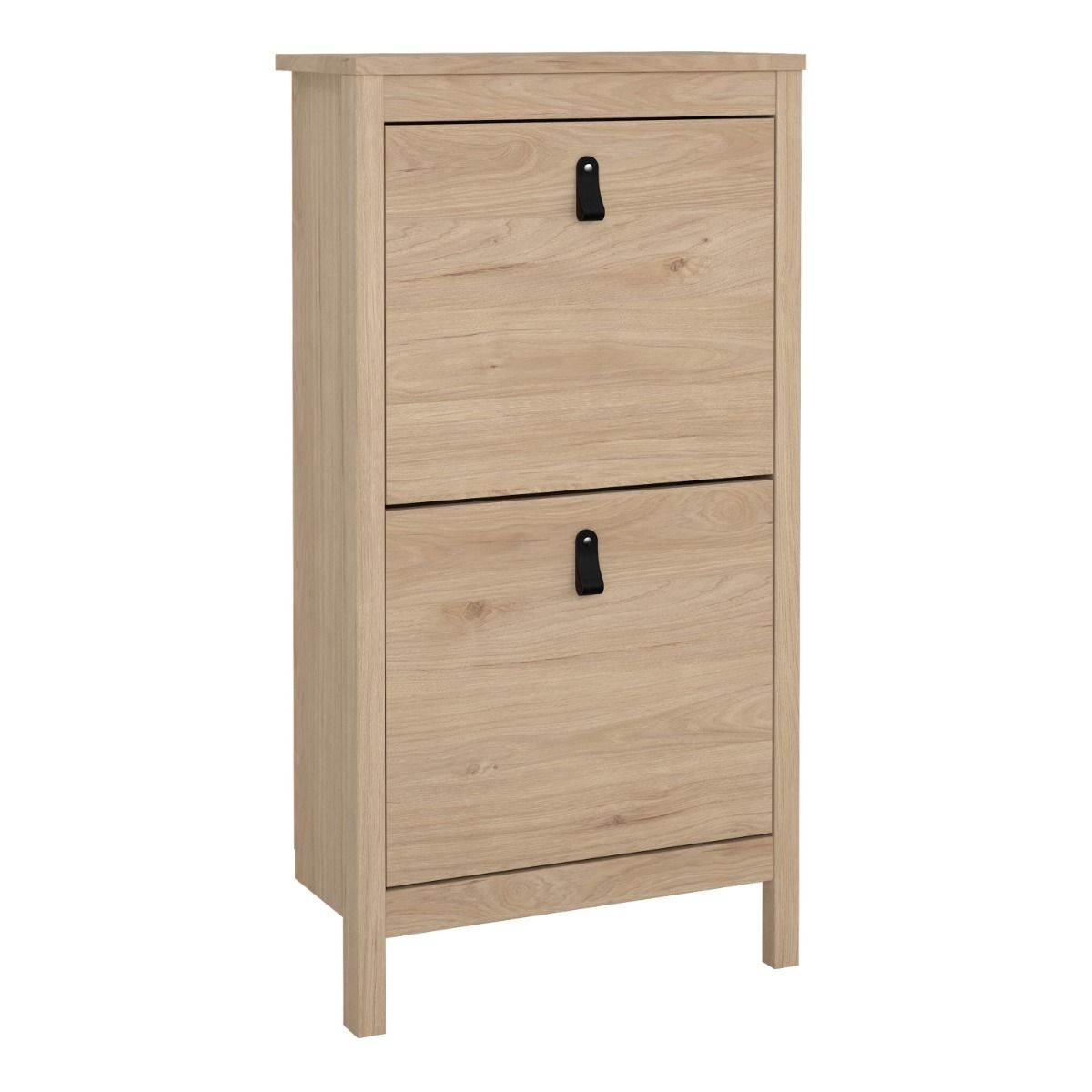Barcelona Shoe Cupboard 2 Flip Down Doors In Jackson Hickory Oak - Price Crash Furniture