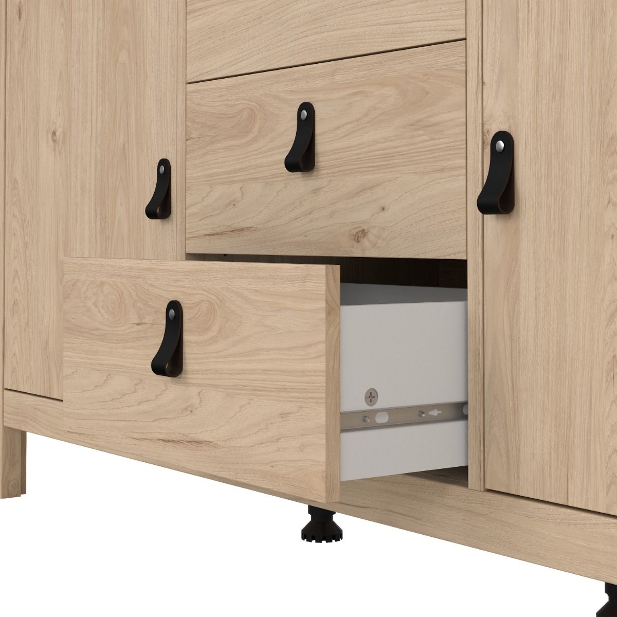 Barcelona Sideboard 2 Doors 3 Drawers In Jackson Hickory Oak - Price Crash Furniture