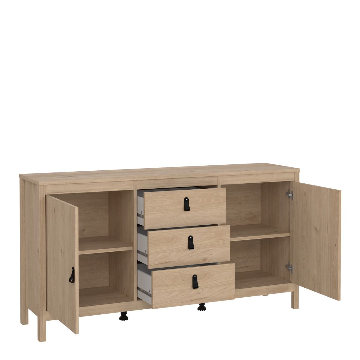 Barcelona Sideboard 2 Doors 3 Drawers In Jackson Hickory Oak - Price Crash Furniture