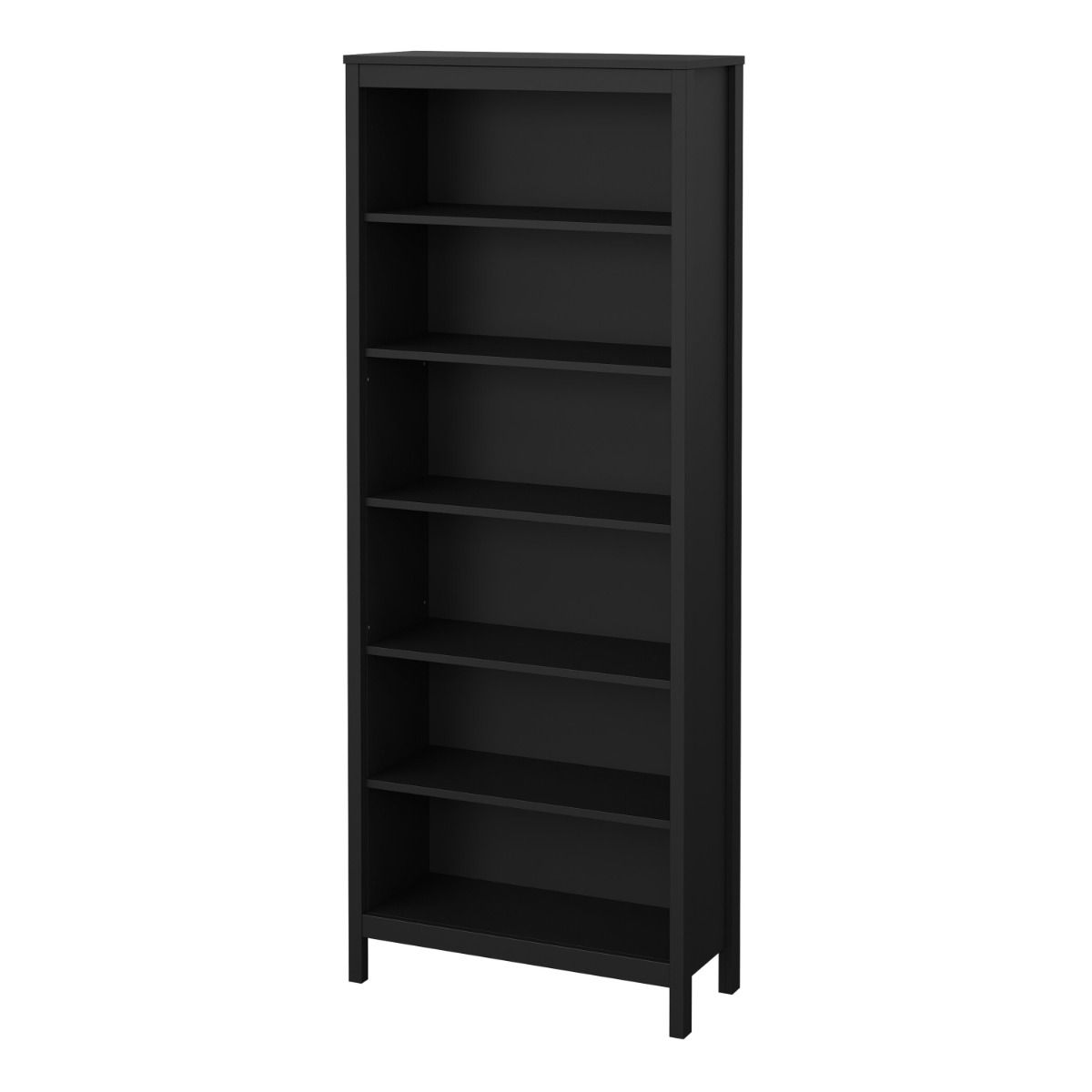 Barcelona Tall Bookcase with 5 Shelves In Black - Price Crash Furniture