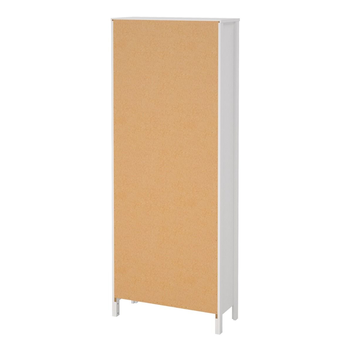 Barcelona Tall Bookcase with 5 Shelves In White - Price Crash Furniture
