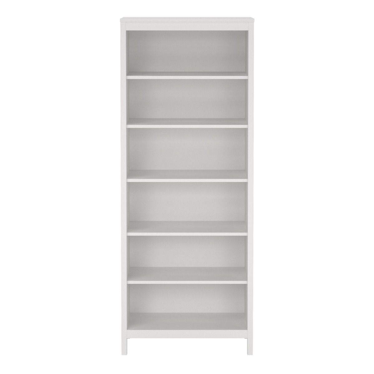 Barcelona Tall Bookcase with 5 Shelves In White - Price Crash Furniture