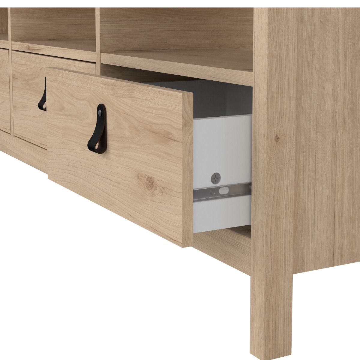 Barcelona TV Cabinet with 3 Drawers In Jackson Hickory Oak - Price Crash Furniture