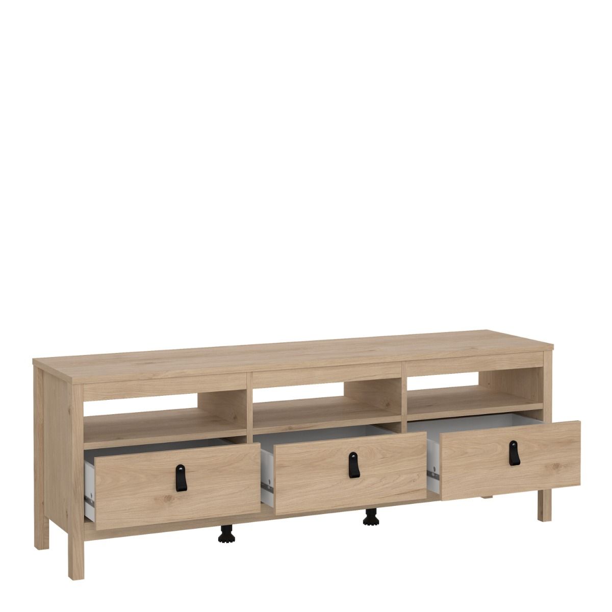 Barcelona TV Cabinet with 3 Drawers In Jackson Hickory Oak - Price Crash Furniture