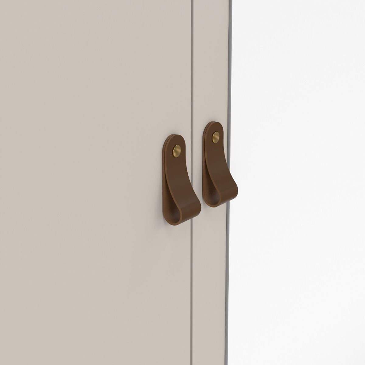 Barcelona Wardrobe With 2 Doors 1 Mirror Door 2 Drawers In Cashmere - Price Crash Furniture