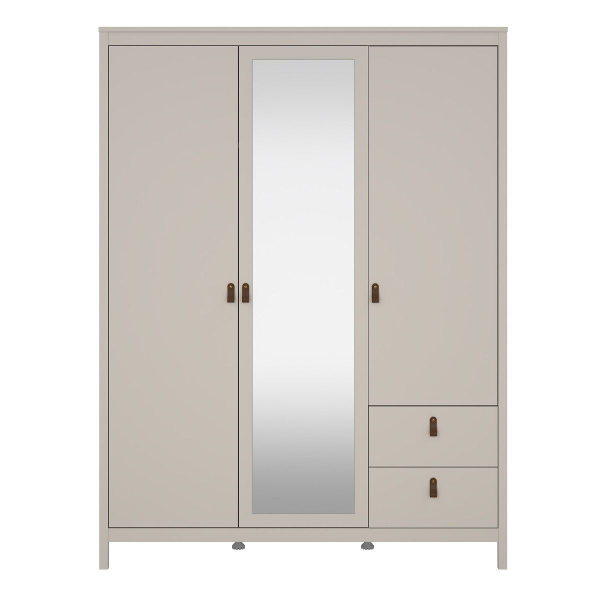 Barcelona Wardrobe With 2 Doors 1 Mirror Door 2 Drawers In Cashmere - Price Crash Furniture