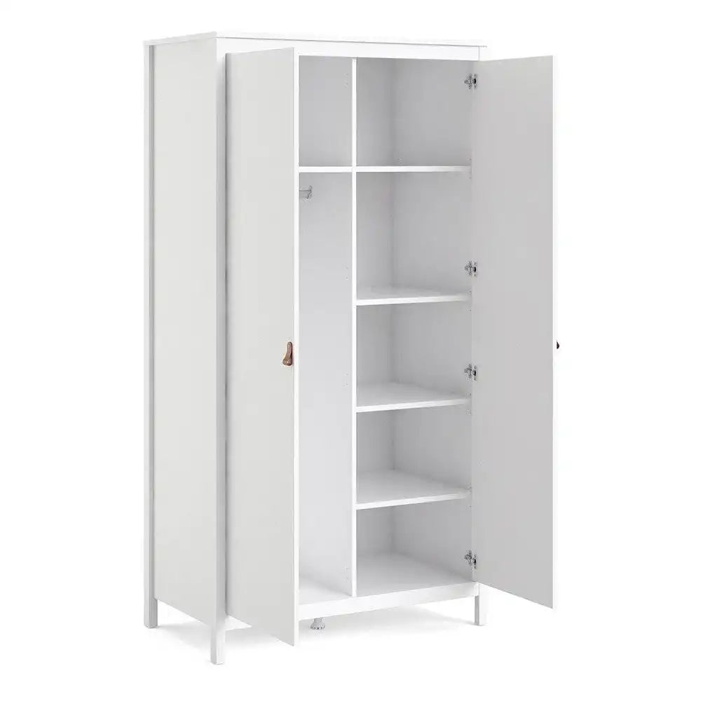 Barcelona Wardrobe with 2 Doors in White - Price Crash Furniture