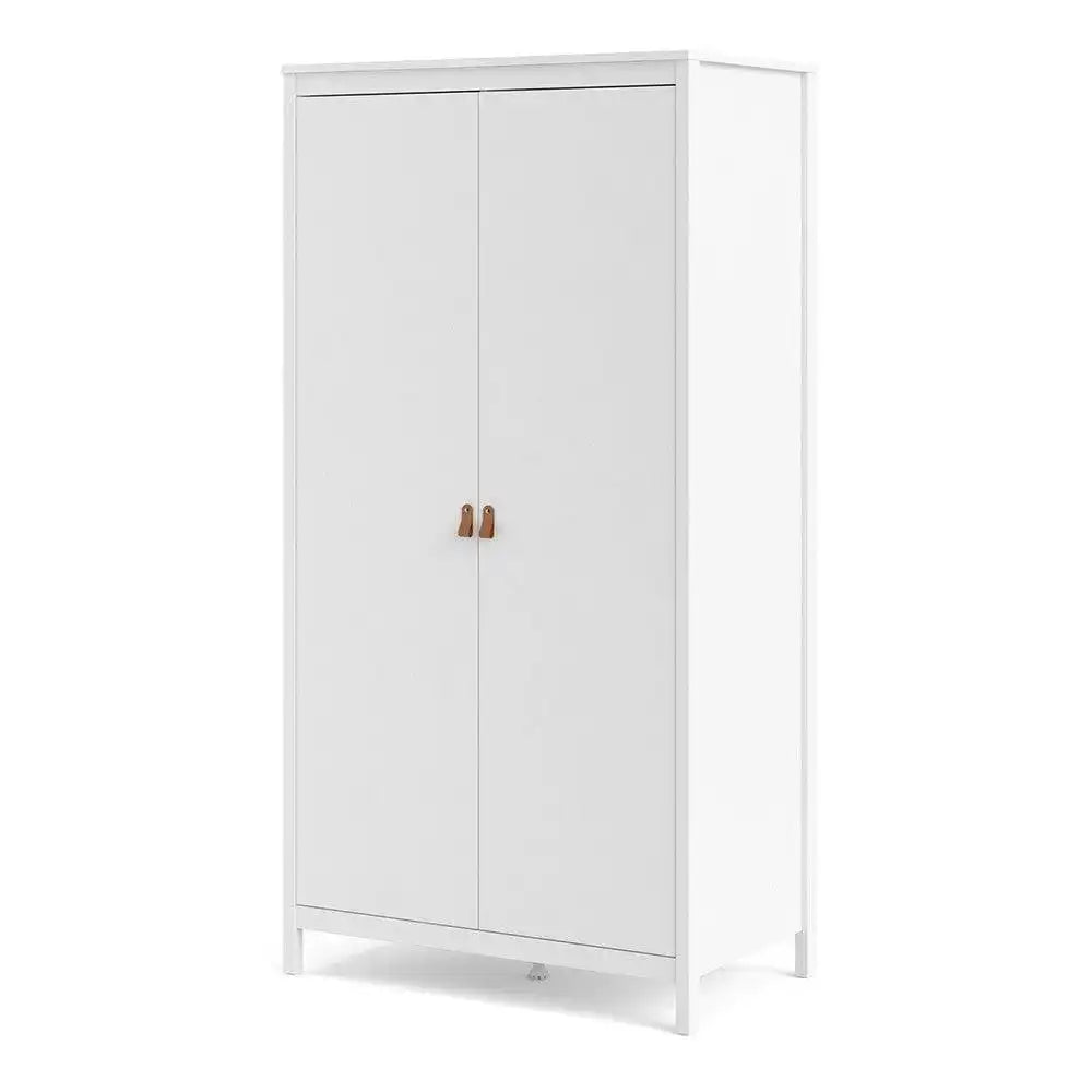 Barcelona Wardrobe with 2 Doors in White - Price Crash Furniture