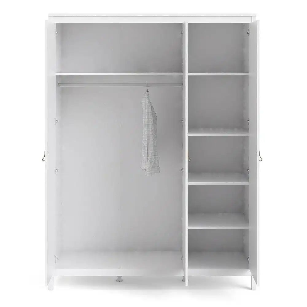 Barcelona Wardrobe with 3 Doors in White - Price Crash Furniture