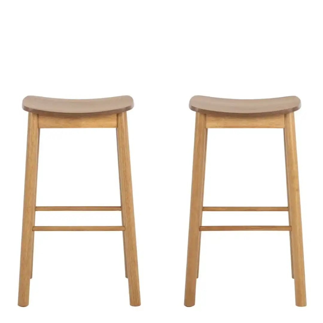 Barlow Bar Stool Without Back in Matt Oak Set of 2 - Price Crash Furniture