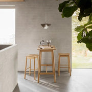 Barlow Bar Table in Matt Oak Includes 2 Barlow Bar Stool Without Back in Matt Oak - Price Crash Furniture