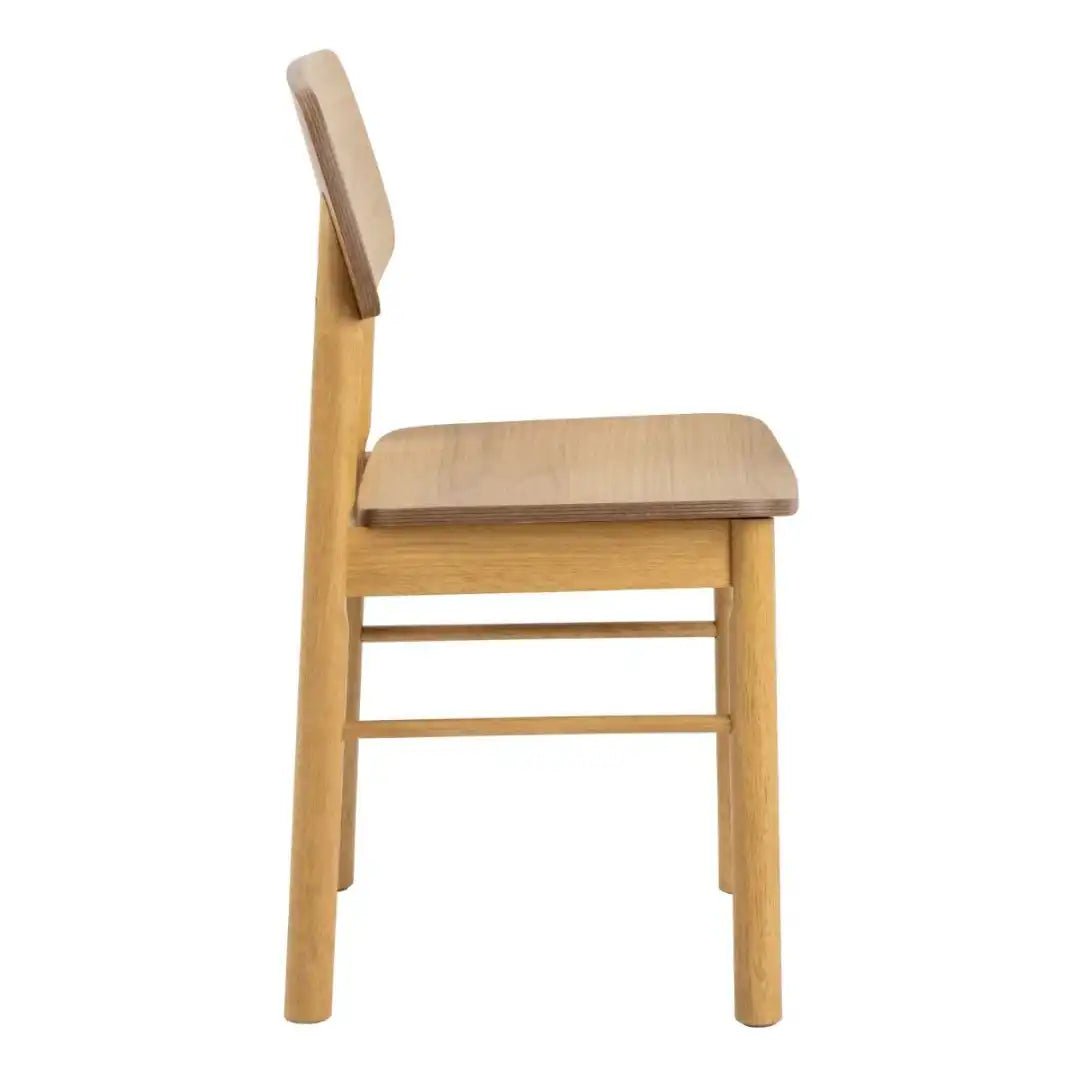 Barlow Rectangular Dining Table in Matt Oak includes 4 Barlow Dining Chair in Matt Oak - Price Crash Furniture