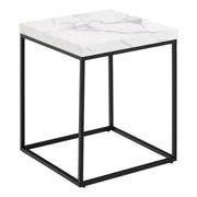 Barossa Square Coffee Table White Marble Effect & Black Base - Price Crash Furniture