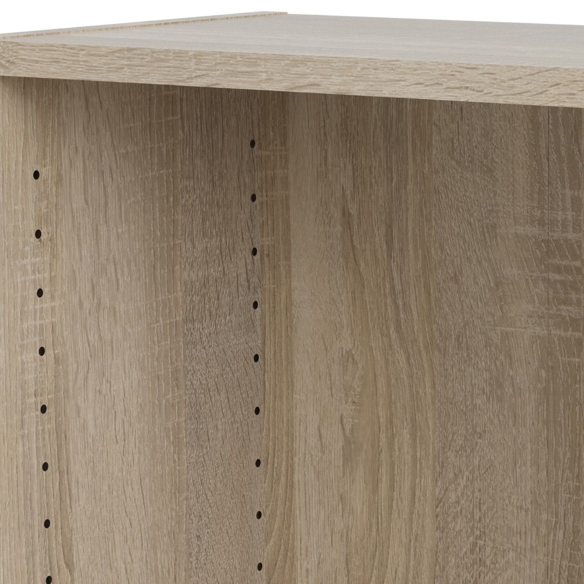 Basic Low Narrow Display Cabinet In Oak (2 Shelves) With Glass White Door - Price Crash Furniture
