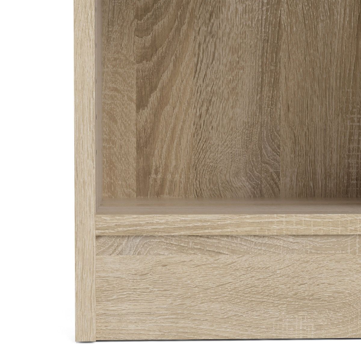 Basic Low Narrow Storage Cabinet In Oak (2 Shelves) With Oak Door - Price Crash Furniture