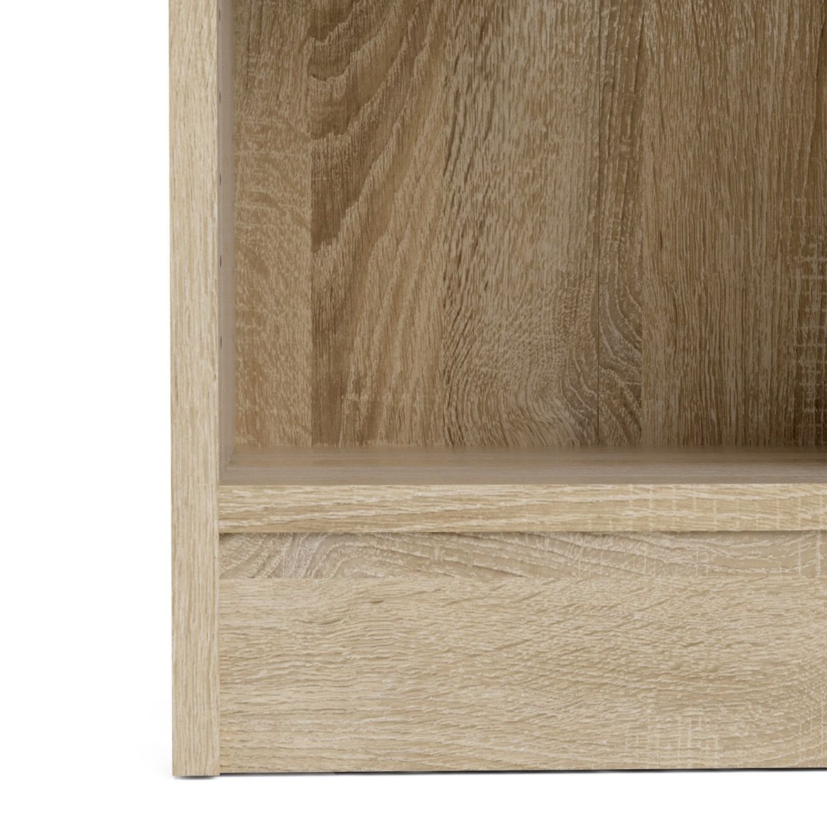 Basic Low Wide Display Cabinet In Oak (2 Shelves) With 2 Glass Doors In Oak - Price Crash Furniture