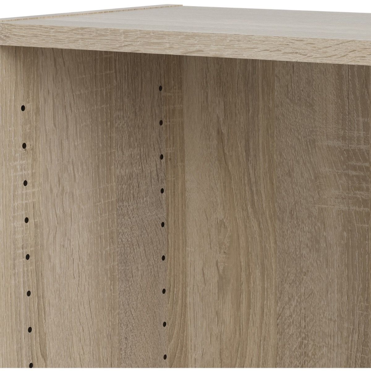 Basic Low Wide Storage Cabinet In Oak (2 Shelves) With 2 Oak Doos - Price Crash Furniture