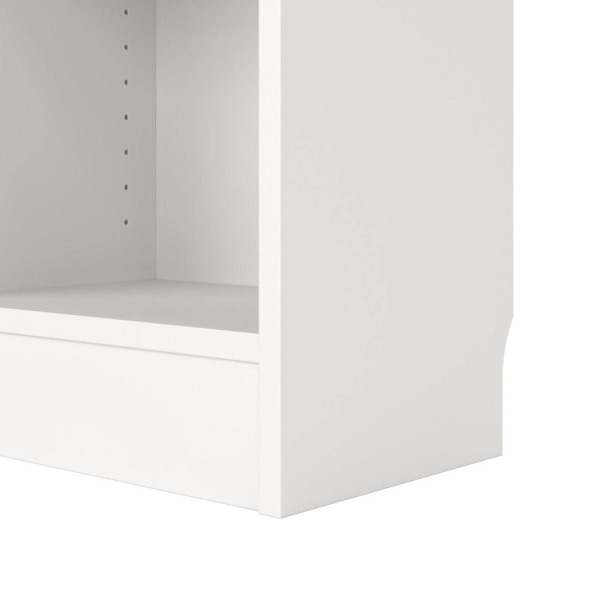 Basic Low Wide Storage Cabinet In White (2 Shelves) With 2 White Doors - Price Crash Furniture