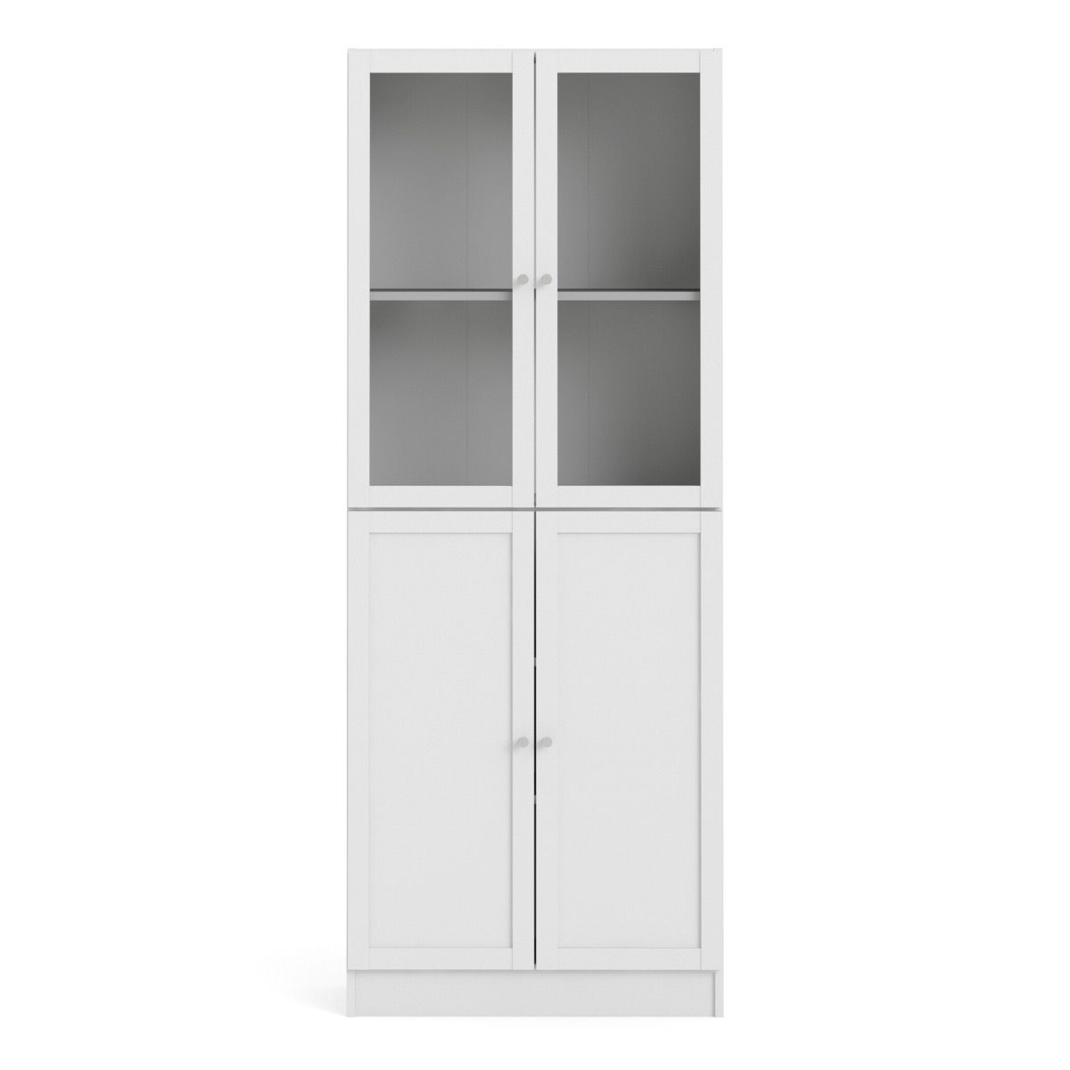 Basic Tall Wide 4 Door Display Cabinet Dresser In White - Price Crash Furniture