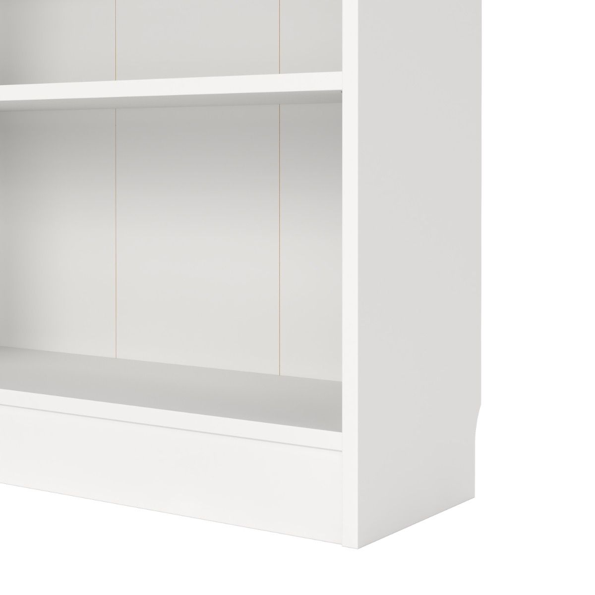 Basic Tall Wide Display Cabinet In White (4 Shelves) With 2 Glass White Doors - Price Crash Furniture
