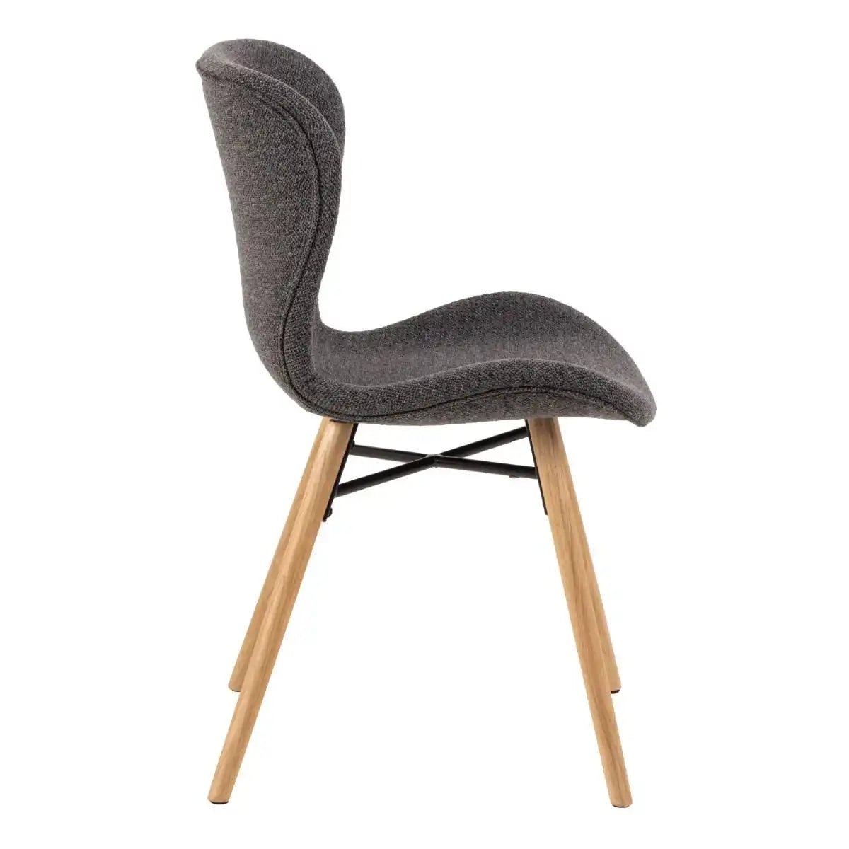 Batilda Dining Chairs With Grey Fabric And Oak Set Of 2 - Price Crash Furniture