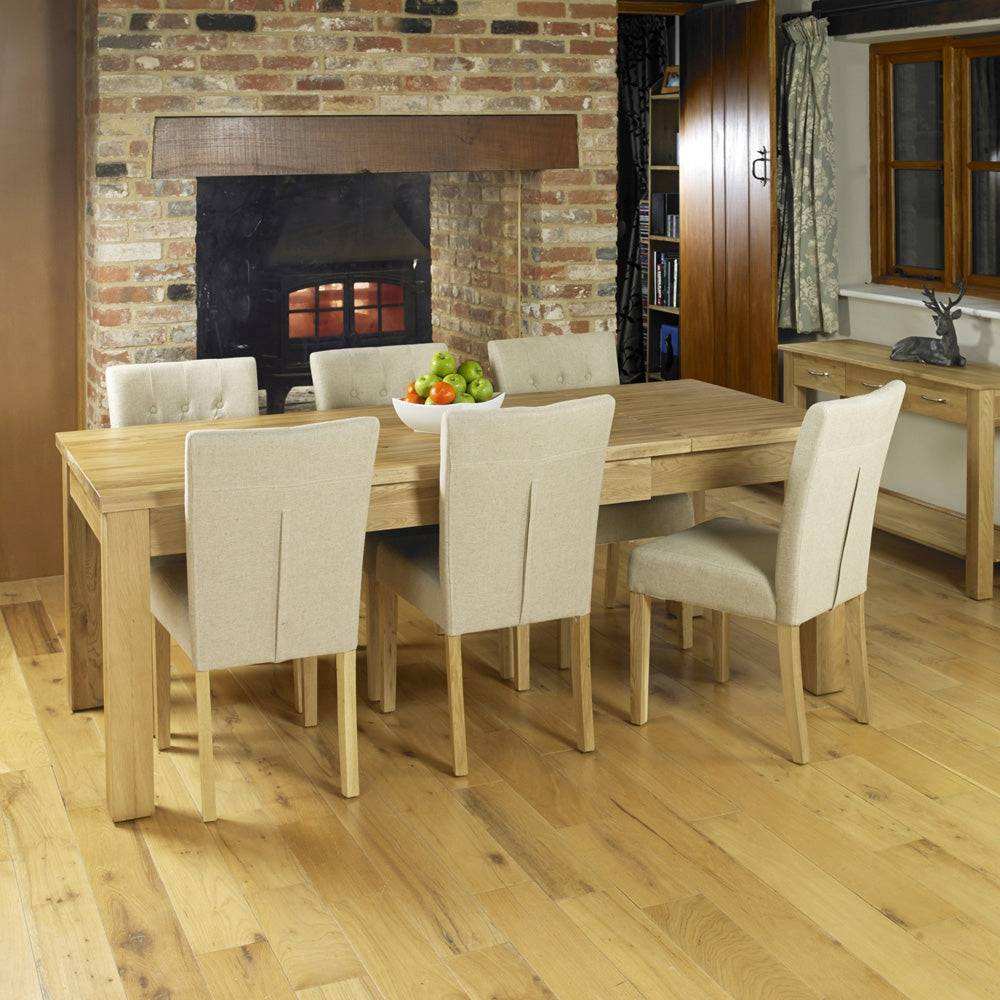 Baumhaus Mobel Hidden Extending Oak Dining Table (Seats 4 - 8) - Price Crash Furniture