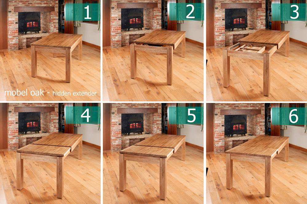 Baumhaus Mobel Hidden Extending Oak Dining Table (Seats 4 - 8) - Price Crash Furniture