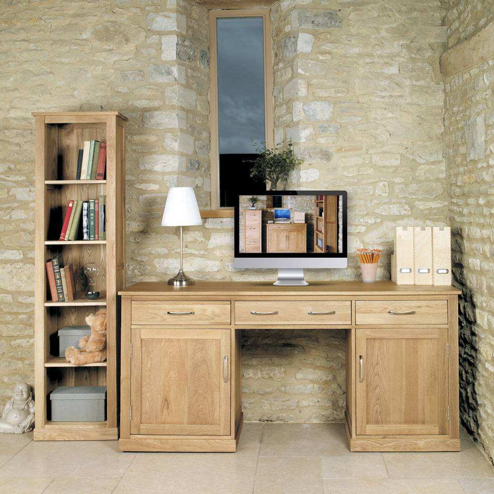 Baumhaus Mobel Oak Single Pedestal Computer Desk COR06B