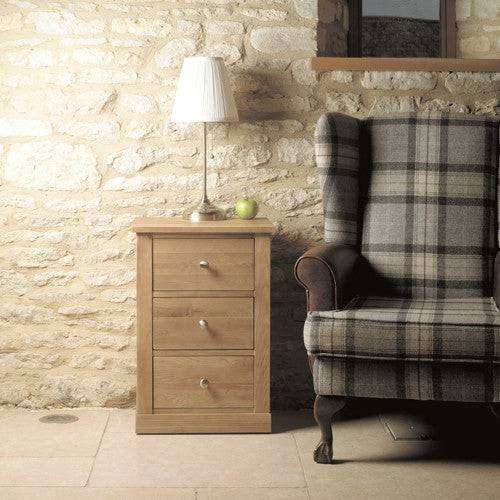 Baumhaus Mobel Oak Three Drawer Lamp Table COR10B