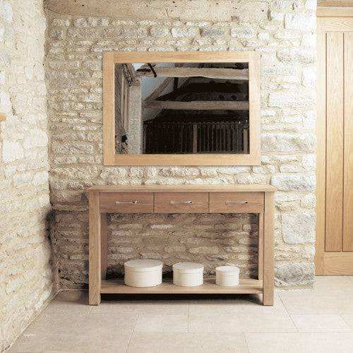 Baumhaus Mobel Oak Wall Mirror Medium - COR16B - Price Crash Furniture