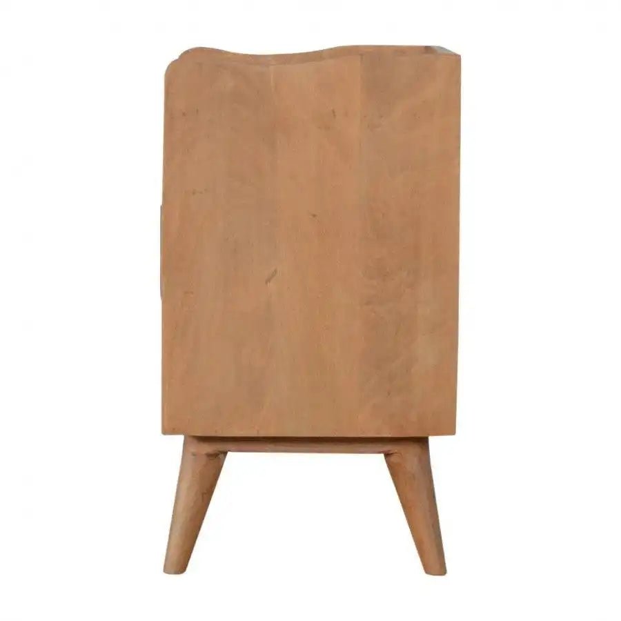 Bedside With 3 White Hand Painted Cut - Out Drawers - Price Crash Furniture