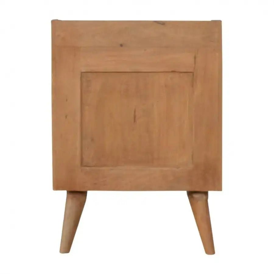 Bedside With 3 White Hand Painted Cut - Out Drawers - Price Crash Furniture