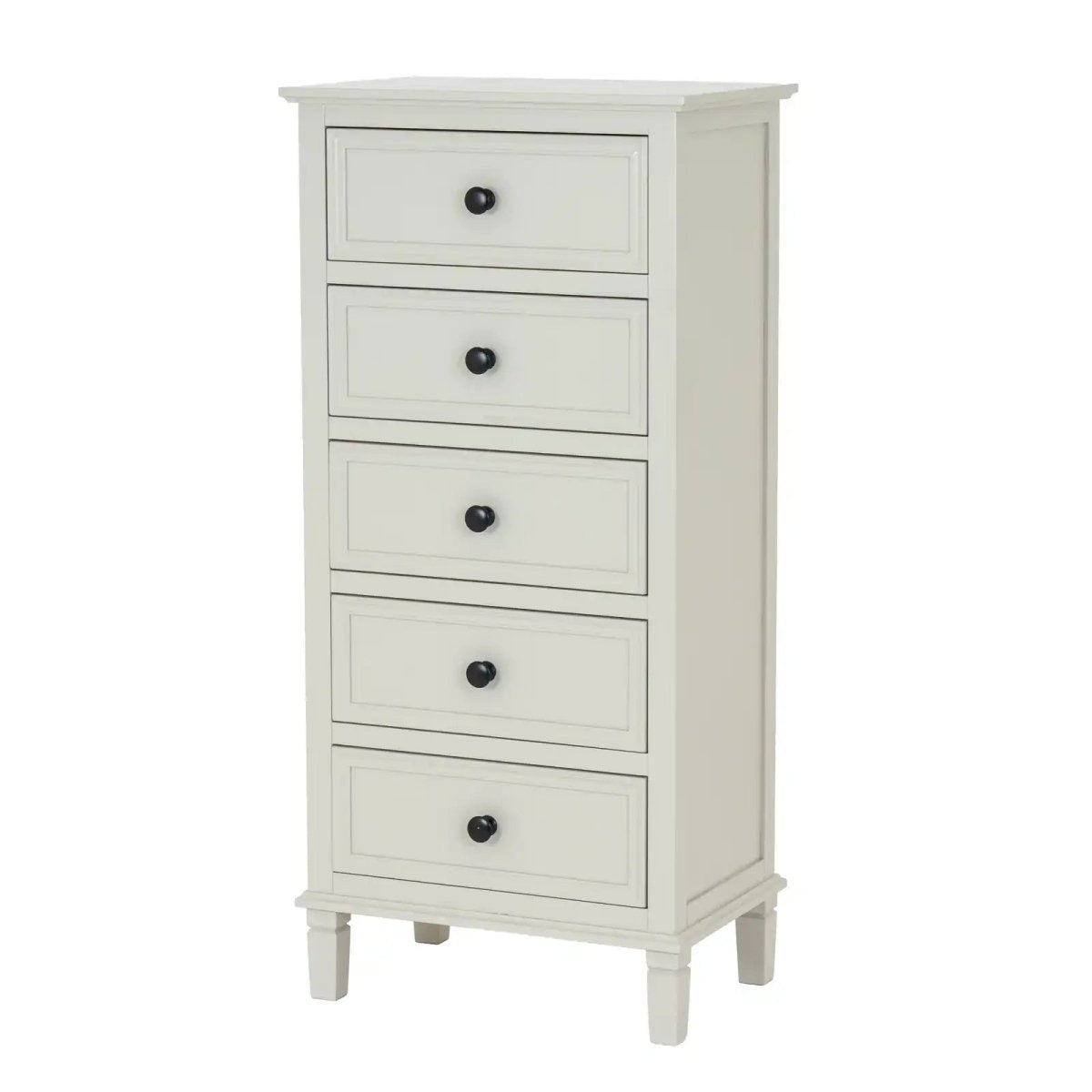 Belmont Collection 5 Drawer Tallboy Tall Narrow Chest of Drawers - Price Crash Furniture
