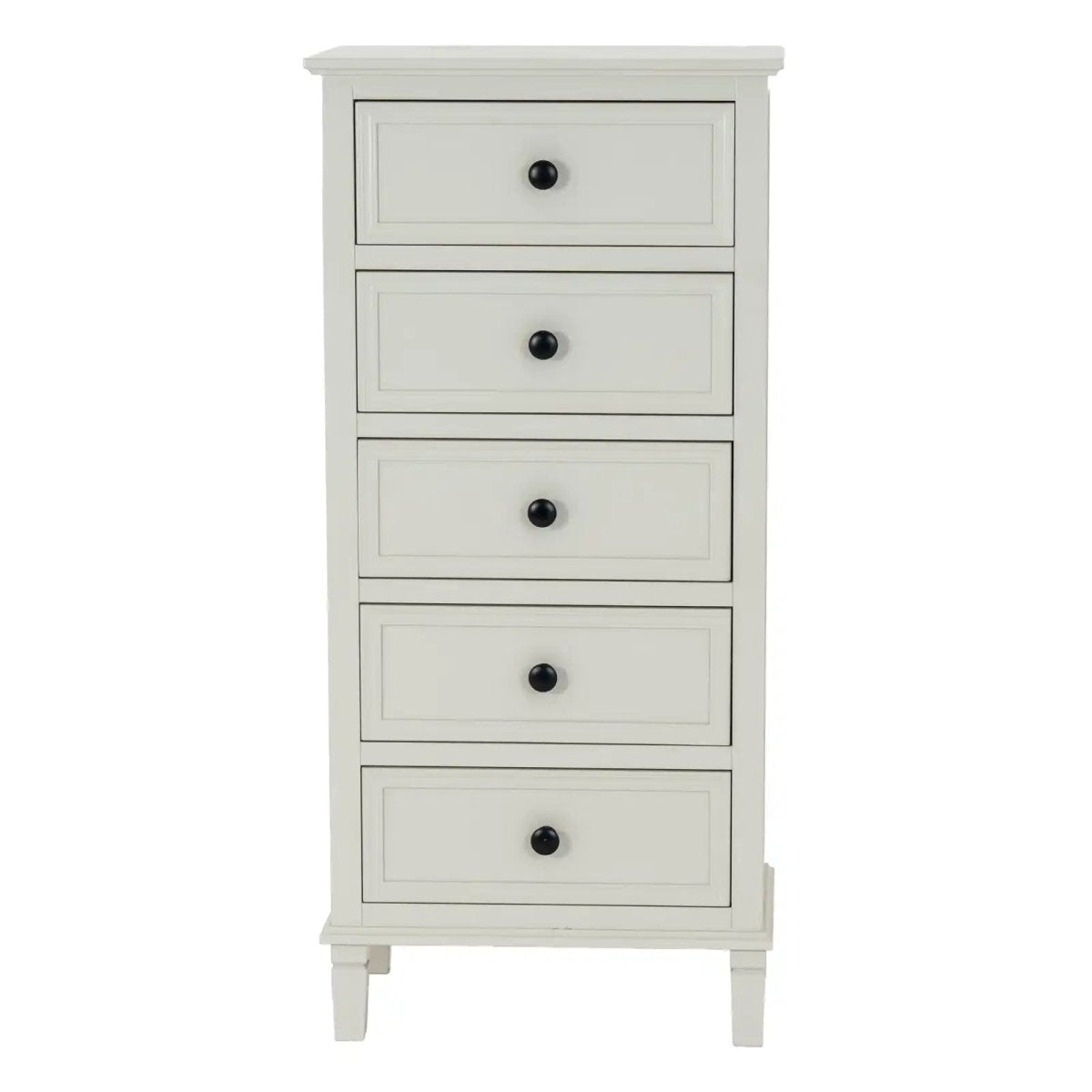 Belmont Collection 5 Drawer Tallboy Tall Narrow Chest of Drawers - Price Crash Furniture