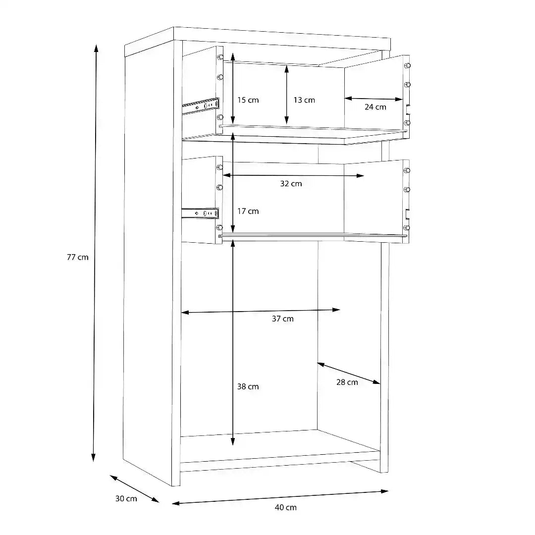 Best Chest Storage Cabinet 2 Drawers 1 Door In Artisan Oak/White - Price Crash Furniture