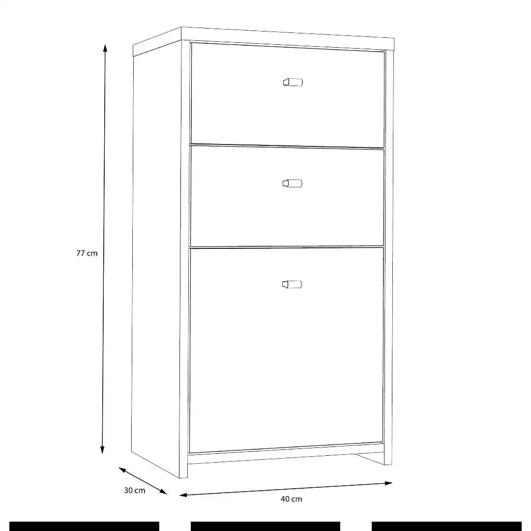 Best Chest Storage Cabinet 2 Drawers 1 Door In Artisan Oak/White - Price Crash Furniture