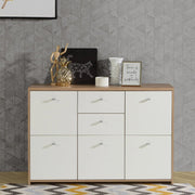 Best Chest Storage Cabinet with 2 Drawers and 5 Doors in Artisan Oak/White - Price Crash Furniture