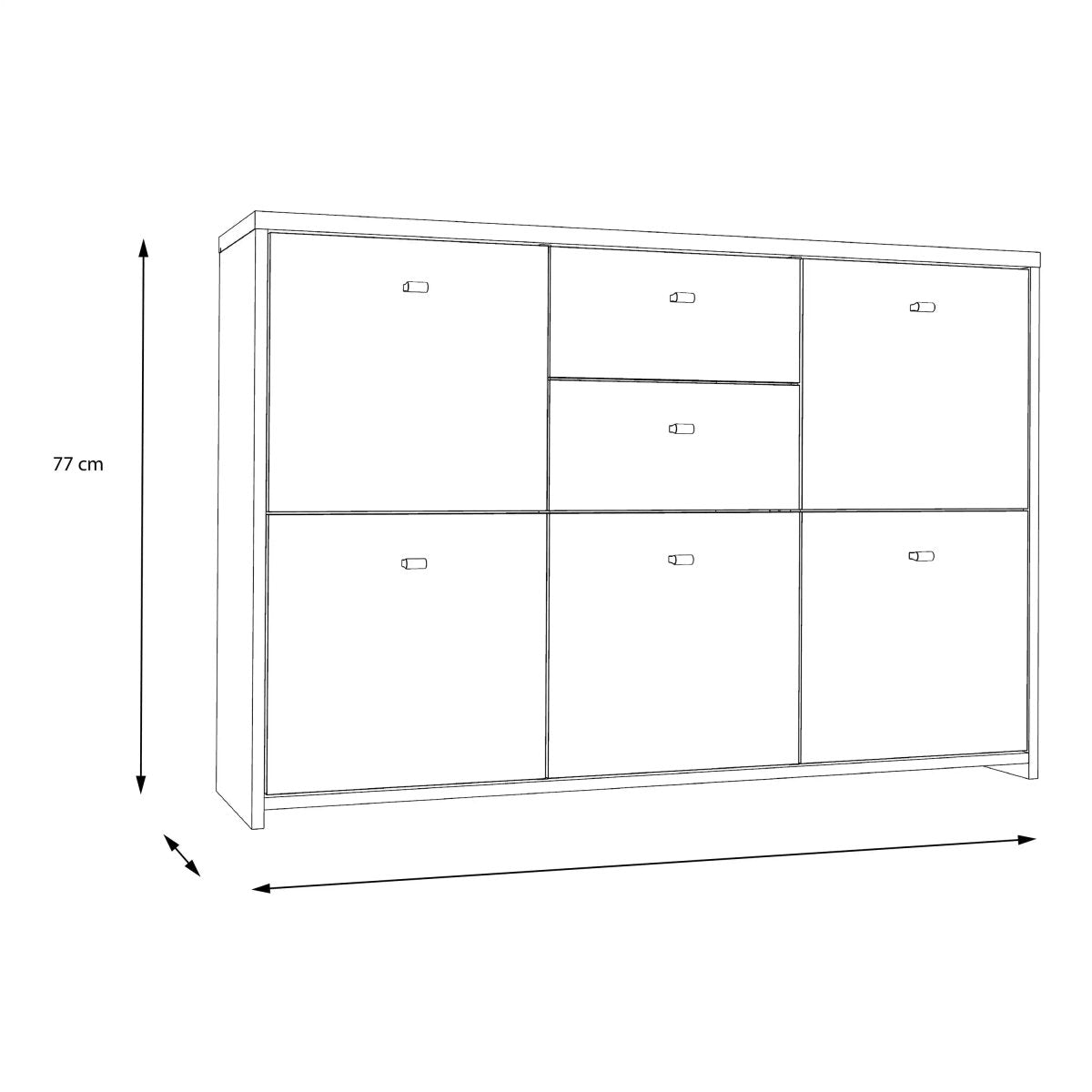 Best Chest Storage Cabinet with 2 Drawers and 5 Doors in Artisan Oak/White - Price Crash Furniture