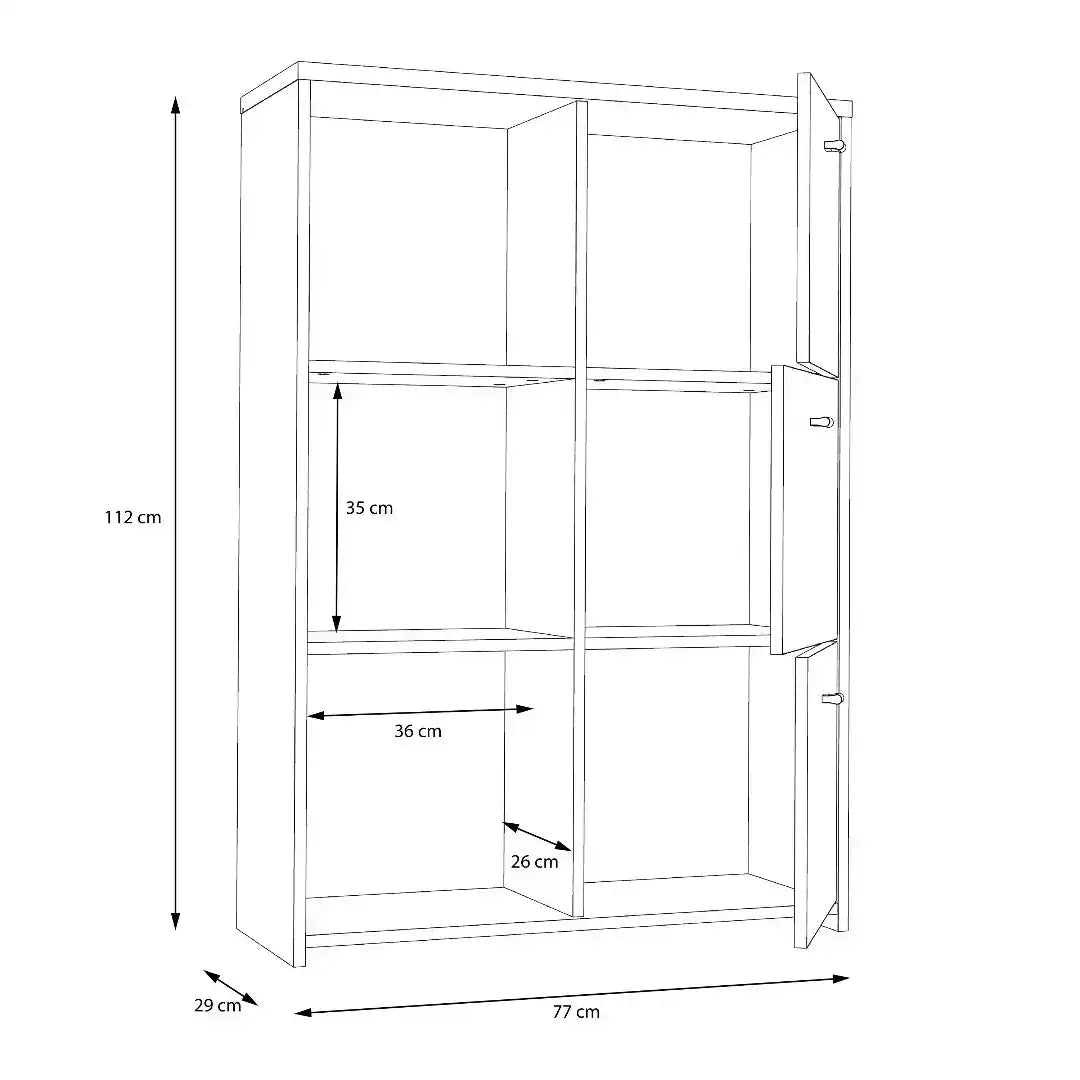 Best Chest Storage Cabinet with 6 Doors in Artisan Oak/White - Price Crash Furniture