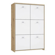 Best Chest Storage Cabinet with 6 Doors in Artisan Oak/White - Price Crash Furniture