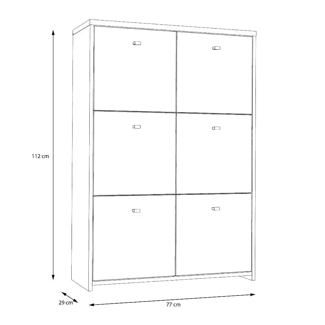 Best Chest Storage Cabinet with 6 Doors in Artisan Oak/White - Price Crash Furniture
