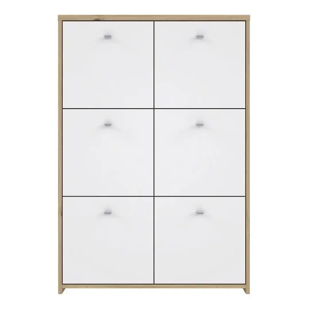 Best Chest Storage Cabinet with 6 Doors in Artisan Oak/White - Price Crash Furniture