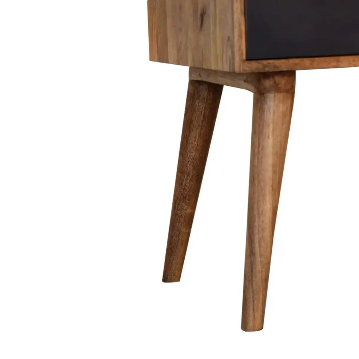 Black Patterned Bedside Table Unit - Price Crash Furniture