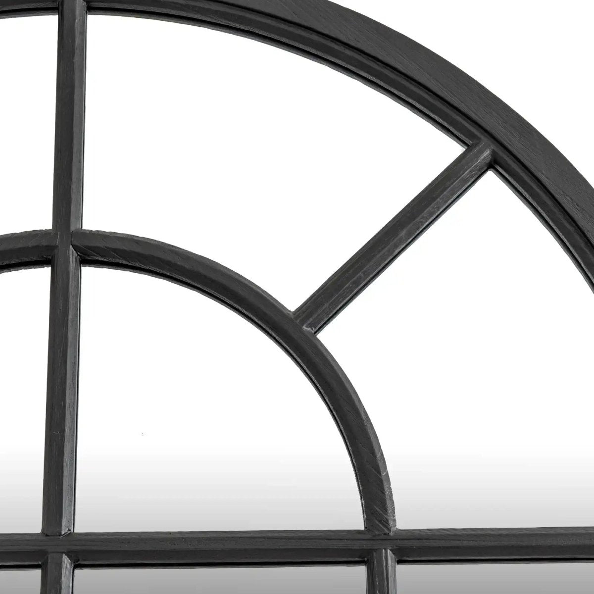 Black Wood Arched Window Mirror - Price Crash Furniture